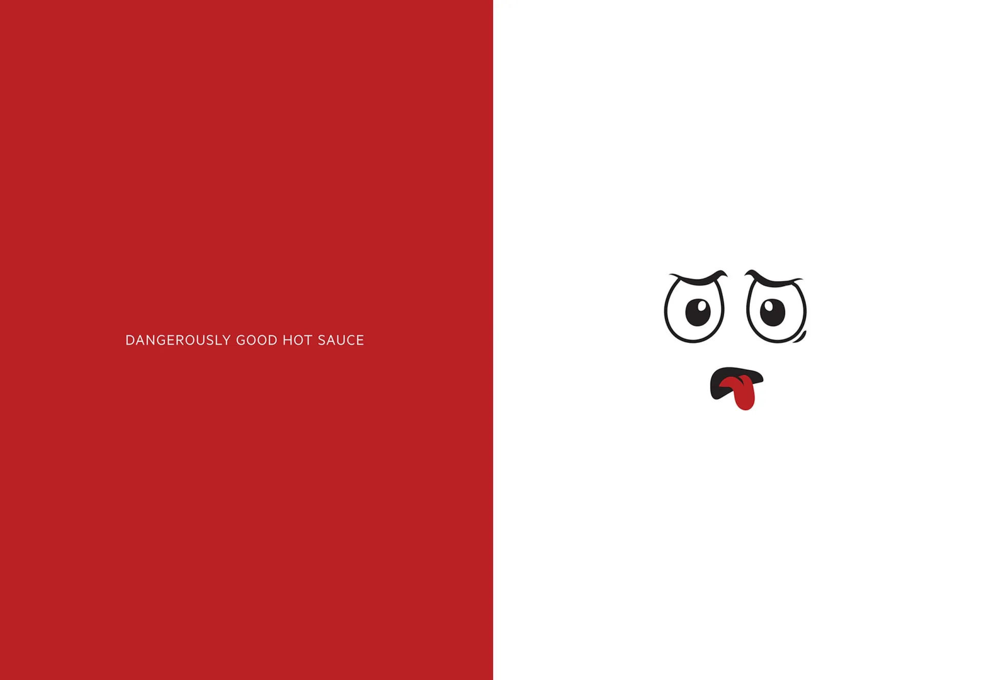 “Dangerously good hot sauce” on red, beside the SauceNation face with its tongue out.